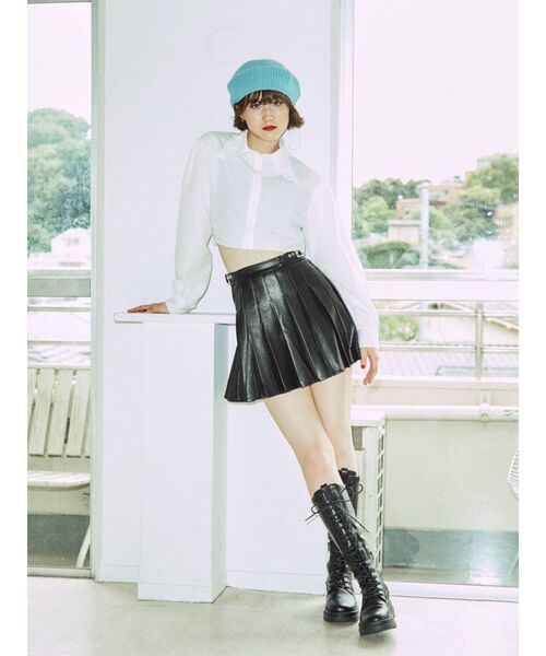 jouetie（ジュエティ）の「カットオフクロップドシャツ（シャツ/ブラウス・レディース・ブルー/オフホワイト/ピンク・MEDIUM）」の7枚目の写真