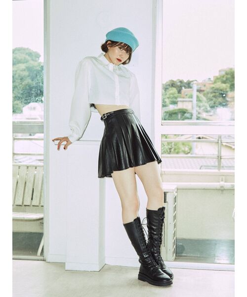 jouetie（ジュエティ）の「カットオフクロップドシャツ（シャツ/ブラウス・レディース・ブルー/オフホワイト/ピンク・MEDIUM）」の8枚目の写真