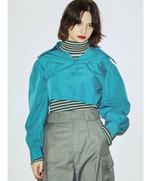 jouetie（ジュエティ）の「カットオフクロップドシャツ（シャツ/ブラウス・レディース・ブルー/オフホワイト/ピンク・MEDIUM）」の10枚目の写真