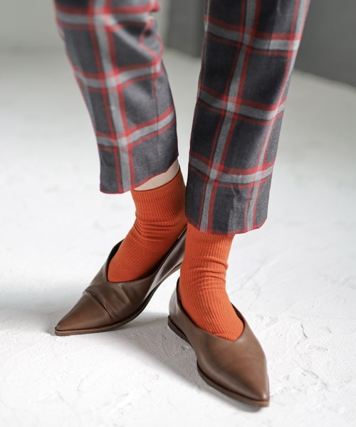 SESTO（セスト）の「gu22aw/リブショートソックス（ソックス/靴下・レディース・パープル/レッド/オレンジ/グリーン・ONE SIZE）」の4枚目の写真