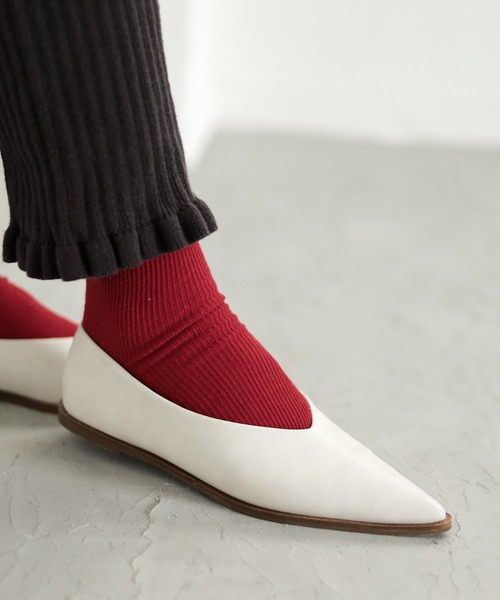 SESTO（セスト）の「gu22aw/リブショートソックス（ソックス/靴下・レディース・パープル/レッド/オレンジ/グリーン・ONE SIZE）」の5枚目の写真