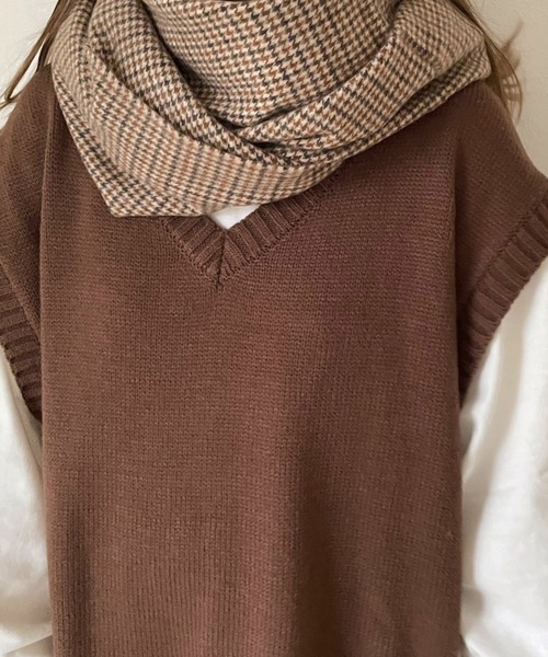chocomee（チョコミー）の「ロングベストワンピ（ワンピース・レディース・ベージュ/ブラウン・ONESIZE）」の7枚目の写真