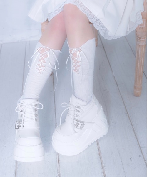Whinny（ホワイニー）の「Whinny/世界が広く見えちゃう靴（ブーツ・レディース・ブラック/ホワイト・MEDIUM/LARGE）」の12枚目の写真