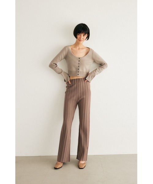 M_（エムアンダーバー）の「【M_】RIB KNIT パンツ（その他パンツ・レディース・ブラック/ベージュ/オフホワイト・0/1）」の4枚目の写真