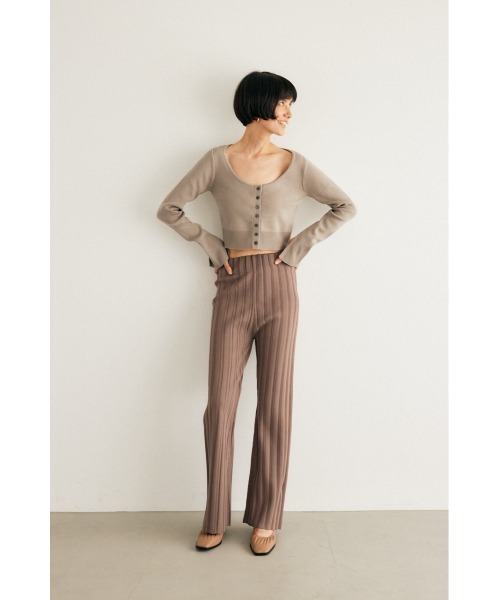 M_（エムアンダーバー）の「【M_】RIB KNIT パンツ（その他パンツ・レディース・ブラック/ベージュ/オフホワイト・0/1）」の5枚目の写真
