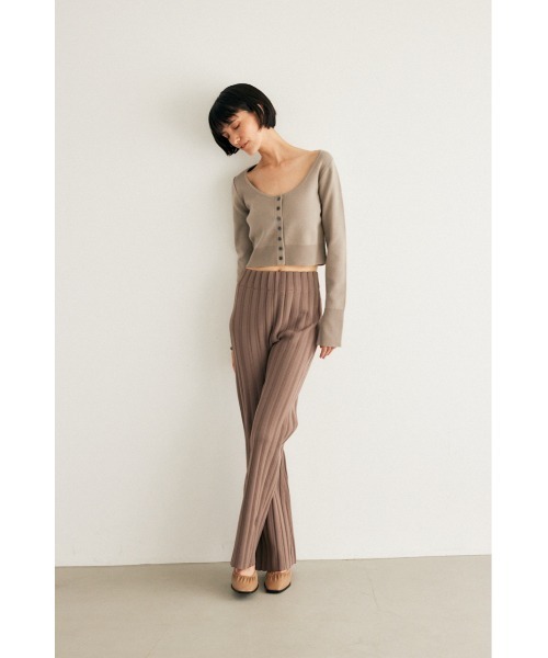 M_（エムアンダーバー）の「【M_】RIB KNIT パンツ（その他パンツ・レディース・ブラック/ベージュ/オフホワイト・0/1）」の6枚目の写真
