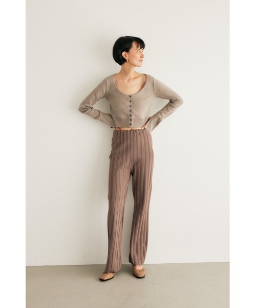 M_（エムアンダーバー）の「【M_】RIB KNIT パンツ（その他パンツ・レディース・ブラック/ベージュ/オフホワイト・0/1）」の7枚目の写真