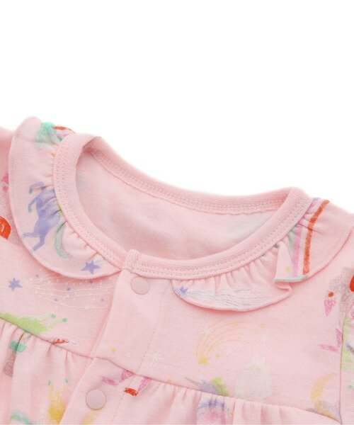 Ampersand(アンパサンド)の「ユニコーン&ペガサス柄カバーオール(ロンパース・キッズ・キナリ/ピンク・60/70/80)」の4枚目の写真