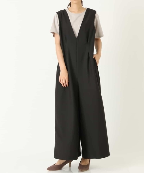 a.v.v（アーヴェヴェ）の「Vネックサロペット（サロペット/オーバーオール・レディース・ブラック/モカ・40/38/36/42/34）」の10枚目の写真