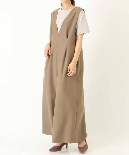 a.v.v（アーヴェヴェ）の「Vネックサロペット（サロペット/オーバーオール・レディース・ブラック/モカ・40/38/36/42/34）」の11枚目の写真
