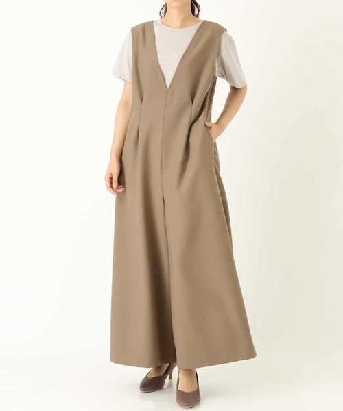 a.v.v（アーヴェヴェ）の「Vネックサロペット（サロペット/オーバーオール・レディース・ブラック/モカ・40/38/36/42/34）」の12枚目の写真