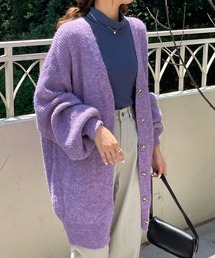 ボリュームスリーブVネックニット ショートカーディガン