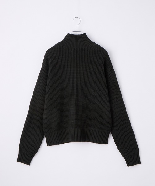 EMMA CLOTHES(エマクローズ)の「ハーフジップアゼ編みニットプルオーバー(ニット/セーター・メンズ・グレー/オフホワイト/ブラック/グリーン/ネイビー/オレンジ/チャコール/ライトブルー/ワイン/ベージュ/ブルー・M/L)」の13枚目の写真