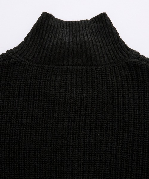 EMMA CLOTHES(エマクローズ)の「ハーフジップアゼ編みニットプルオーバー(ニット/セーター・メンズ・グレー/オフホワイト/ブラック/グリーン/ネイビー/オレンジ/チャコール/ライトブルー/ワイン/ベージュ/ブルー・M/L)」の16枚目の写真