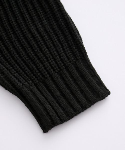 EMMA CLOTHES(エマクローズ)の「ハーフジップアゼ編みニットプルオーバー(ニット/セーター・メンズ・グレー/オフホワイト/ブラック/グリーン/ネイビー/オレンジ/チャコール/ライトブルー/ワイン/ベージュ/ブルー・M/L)」の18枚目の写真