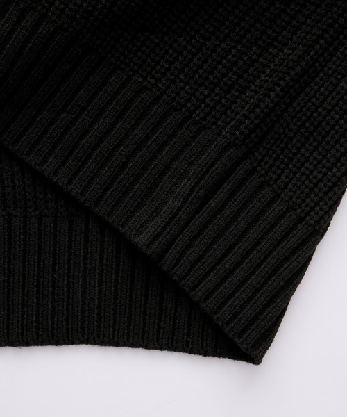 EMMA CLOTHES(エマクローズ)の「ハーフジップアゼ編みニットプルオーバー(ニット/セーター・メンズ・グレー/オフホワイト/ブラック/グリーン/ネイビー/オレンジ/チャコール/ライトブルー/ワイン/ベージュ/ブルー・M/L)」の19枚目の写真