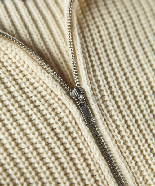 EMMA CLOTHES（エマクローズ）の「ハーフジップアゼ編みプルオーバールーズニット EMMA CLOTHES（ニット/セーター・メンズ・グレー/オフホワイト/ブラック/グリーン/ネイビー/オレンジ/チャコール/ライトブルー/ワイン/ベージュ/ブルー・M/L）」の18枚目の写真