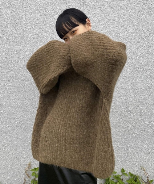 Couleur Meler(クルールメリー)の「Couleur Meler オクユウカ 畦ボリュームニットプルオーバー(ニット/セーター・レディース・ブラウン/パープル/オレンジ・FREE)」の2枚目の写真