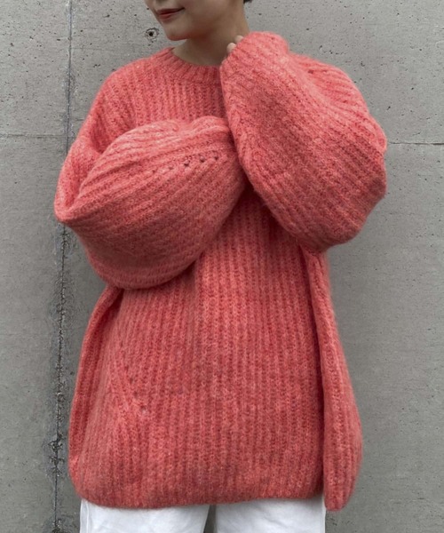 Couleur Meler(クルールメリー)の「Couleur Meler オクユウカ 畦ボリュームニットプルオーバー(ニット/セーター・レディース・ブラウン/パープル/オレンジ・FREE)」の15枚目の写真