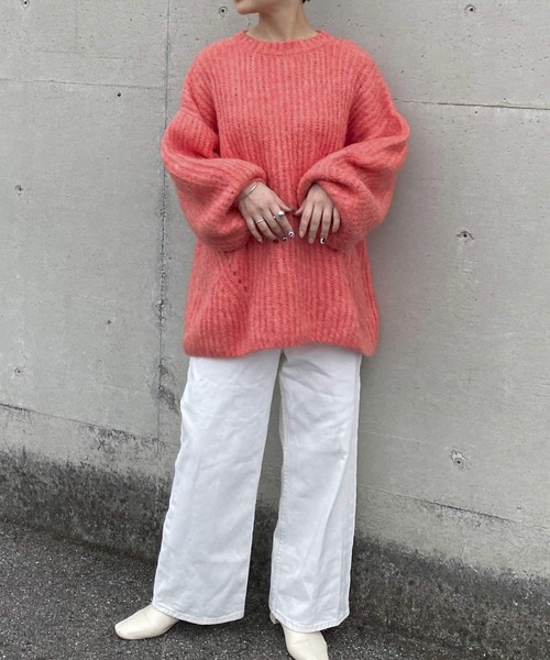 Couleur Meler(クルールメリー)の「Couleur Meler オクユウカ 畦ボリュームニットプルオーバー(ニット/セーター・レディース・ブラウン/パープル/オレンジ・FREE)」の11枚目の写真