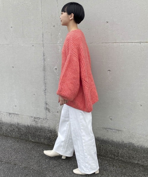 Couleur Meler(クルールメリー)の「Couleur Meler オクユウカ 畦ボリュームニットプルオーバー(ニット/セーター・レディース・ブラウン/パープル/オレンジ・FREE)」の19枚目の写真