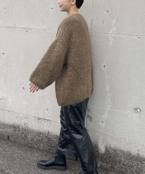 Couleur Meler(クルールメリー)の「Couleur Meler オクユウカ 畦ボリュームニットプルオーバー(ニット/セーター・レディース・ブラウン/パープル/オレンジ・FREE)」の12枚目の写真