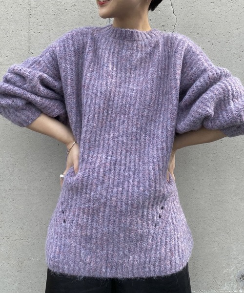 Couleur Meler(クルールメリー)の「Couleur Meler オクユウカ 畦ボリュームニットプルオーバー(ニット/セーター・レディース・ブラウン/パープル/オレンジ・FREE)」の20枚目の写真