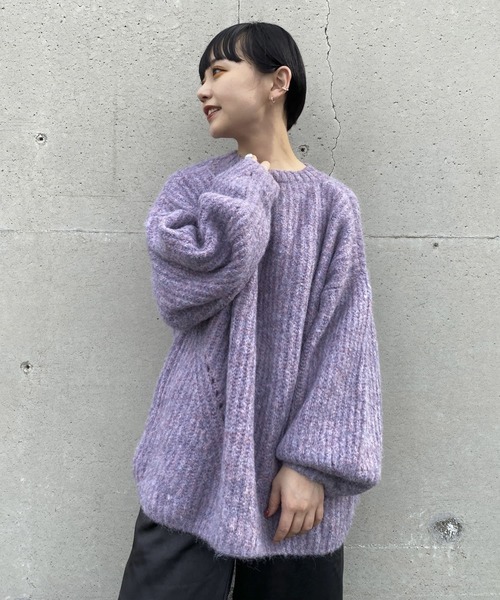 Couleur Meler(クルールメリー)の「Couleur Meler オクユウカ 畦ボリュームニットプルオーバー(ニット/セーター・レディース・ブラウン/パープル/オレンジ・FREE)」の17枚目の写真