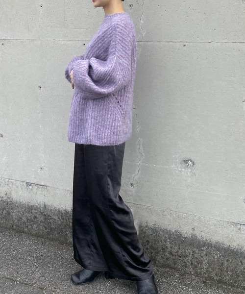Couleur Meler(クルールメリー)の「Couleur Meler オクユウカ 畦ボリュームニットプルオーバー(ニット/セーター・レディース・ブラウン/パープル/オレンジ・FREE)」の13枚目の写真