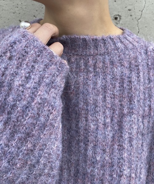 Couleur Meler(クルールメリー)の「Couleur Meler オクユウカ 畦ボリュームニットプルオーバー(ニット/セーター・レディース・ブラウン/パープル/オレンジ・FREE)」の10枚目の写真