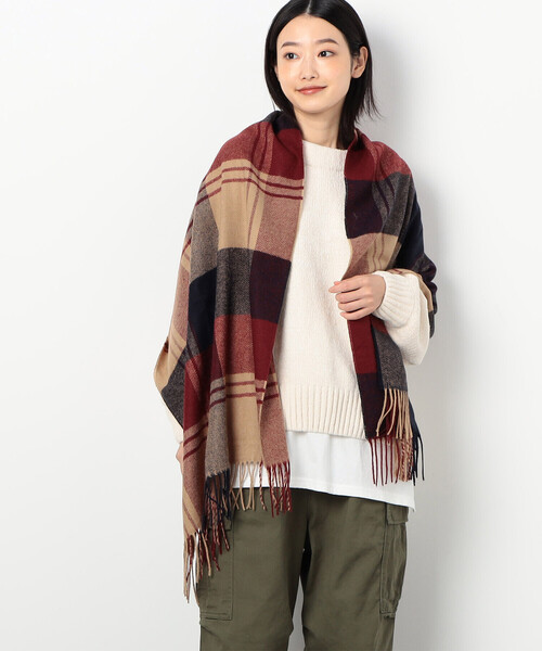Purple&Yellow（パープルアンドイエロー）の「大判チェック ストール（ストール/ショール・メンズ・ボルドー/ネイビー/ベージュ・FREE）」の7枚目の写真