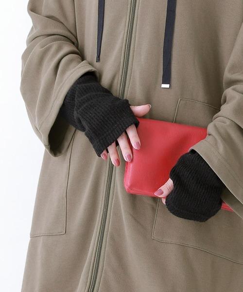 osharewalker（オシャレウォーカー）の「【廃盤】『裏起毛リブ袖切替インナーカットソー』（Tシャツ/カットソー・レディース・ブラック/杢グレー/グリーン/ネイビー・M/L/LL）」の2枚目の写真