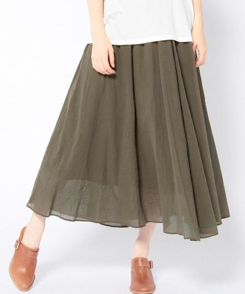 Another Edition(アナザーエディション)の「ギャザーロングスカート/AEBC C ギャザー LONG SK◆(スカート・レディース・ホワイト/ライトピンク/オリーブ・フリ-)」の2枚目の写真