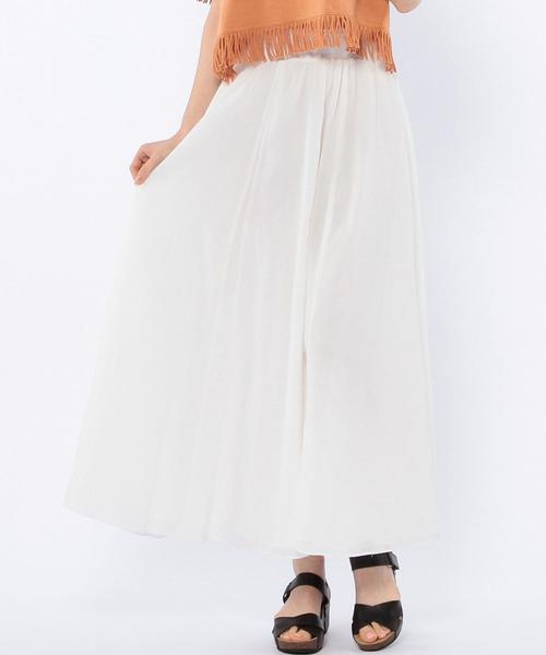 Another Edition(アナザーエディション)の「ギャザーロングスカート/AEBC C ギャザー LONG SK◆(スカート・レディース・ホワイト/ライトピンク/オリーブ・フリ-)」の11枚目の写真