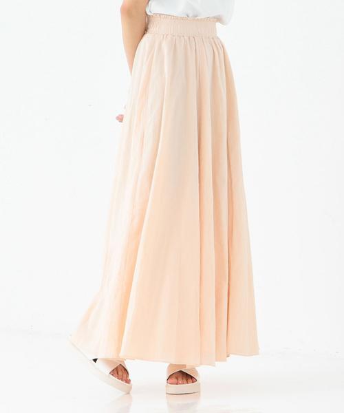 Another Edition(アナザーエディション)の「ギャザーロングスカート/AEBC C ギャザー LONG SK◆(スカート・レディース・ホワイト/ライトピンク/オリーブ・フリ-)」の4枚目の写真
