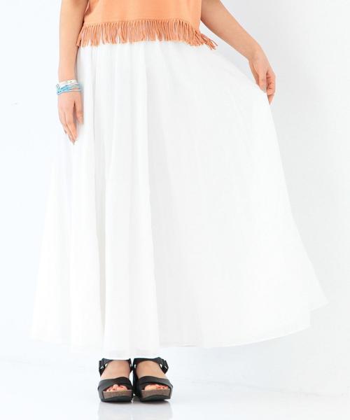Another Edition(アナザーエディション)の「ギャザーロングスカート/AEBC C ギャザー LONG SK◆(スカート・レディース・ホワイト/ライトピンク/オリーブ・フリ-)」の5枚目の写真