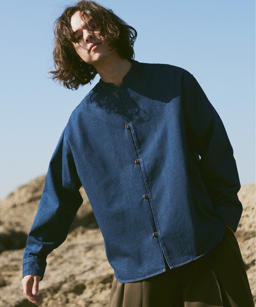 D220221 Casper John バンドカラー 半袖シャツ D220221 Casper John バンドカラー 半袖シャツ