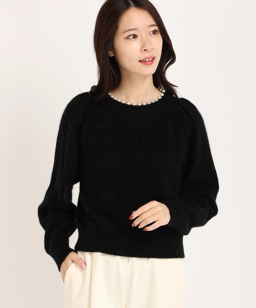 STRAWBERRY-FIELDS（ストロベリーフィールズ）の「【美人百花 2月号掲載】アンゴラリッチ　ニット・セーター（ニット/セーター・レディース・オフホワイト/ブラック/トップグレー・2）」の3枚目の写真