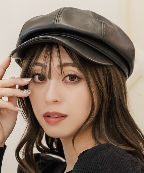 Julia Boutique（ジュリアブティック）の「合成皮革キャスケット/22657（キャスケット・レディース・ブラック/アイボリー/ベージュ・ONE）」の11枚目の写真