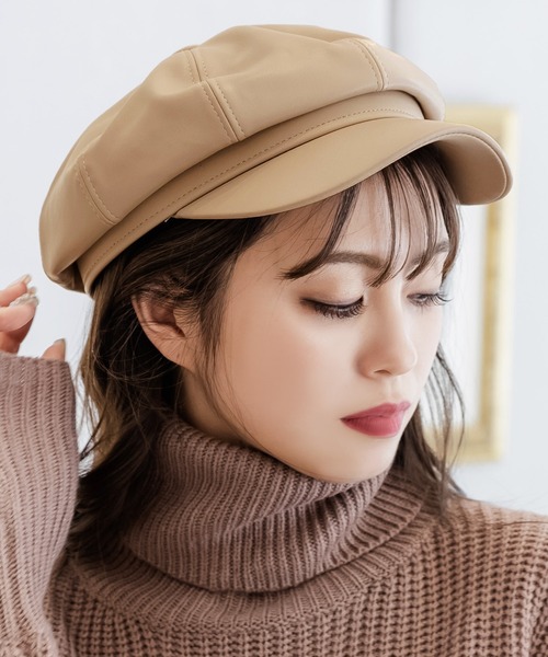 Julia Boutique（ジュリアブティック）の「合成皮革キャスケット/22657（キャスケット・レディース・ブラック/アイボリー/ベージュ・ONE）」の13枚目の写真