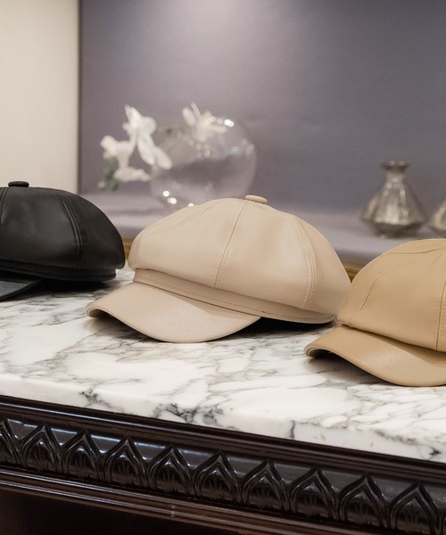 Julia Boutique（ジュリアブティック）の「合成皮革キャスケット/22657（キャスケット・レディース・ブラック/アイボリー/ベージュ・ONE）」の17枚目の写真