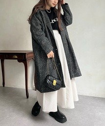 prose verse | グレンチェックスタンドカラーコート(その他アウター)