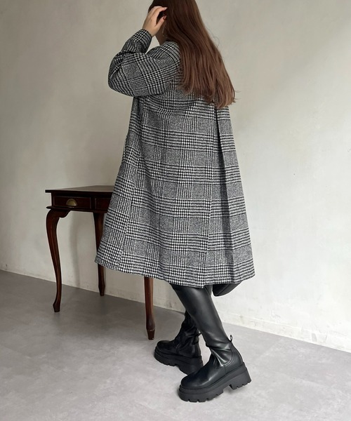 prose verse（プロズヴェール）の「グレンチェックスタンドカラーコート（その他アウター・レディース・グレー/チャコール・ﾌﾘ-）」の17枚目の写真