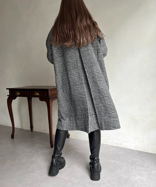 prose verse（プロズヴェール）の「グレンチェックスタンドカラーコート（その他アウター・レディース・グレー/チャコール・ﾌﾘ-）」の20枚目の写真