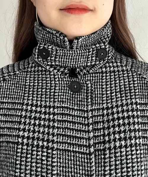 prose verse（プロズヴェール）の「グレンチェックスタンドカラーコート（その他アウター・レディース・グレー/チャコール・ﾌﾘ-）」の18枚目の写真