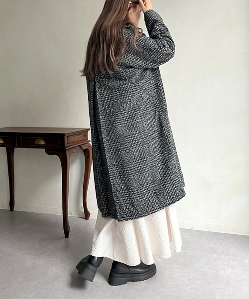 prose verse（プロズヴェール）の「グレンチェックスタンドカラーコート（その他アウター・レディース・グレー/チャコール・ﾌﾘ-）」の16枚目の写真
