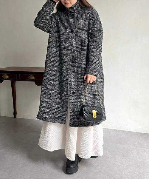 prose verse（プロズヴェール）の「グレンチェックスタンドカラーコート（その他アウター・レディース・グレー/チャコール・ﾌﾘ-）」の19枚目の写真