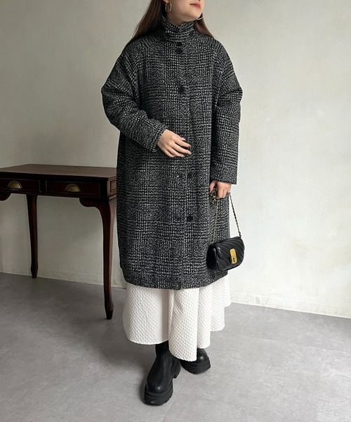 prose verse（プロズヴェール）の「グレンチェックスタンドカラーコート（その他アウター・レディース・グレー/チャコール・ﾌﾘ-）」の22枚目の写真