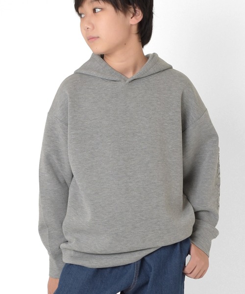 GLAZOS（グラソス）の「ダンボールニット・エンボスパーカー【セットアップ対応】（パーカー・キッズ・グレー/ブルー/ブラック・150cm/160cm/140cm/170cm）」の3枚目の写真