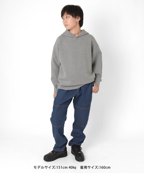 GLAZOS（グラソス）の「ダンボールニット・エンボスパーカー【セットアップ対応】（パーカー・キッズ・グレー/ブルー/ブラック・150cm/160cm/140cm/170cm）」の10枚目の写真